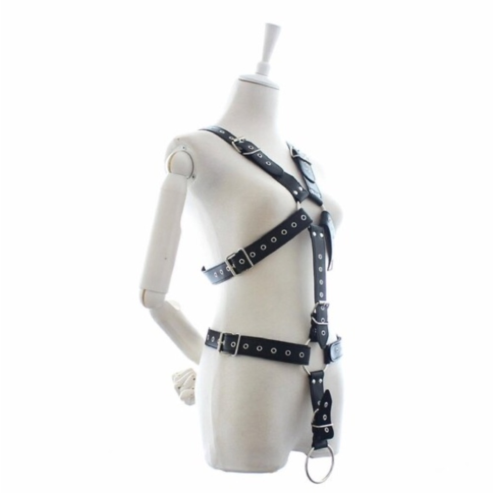 Black Leather Harness Flirting Bondage Mens Sex Tools For Men - Picture 5 of 6
